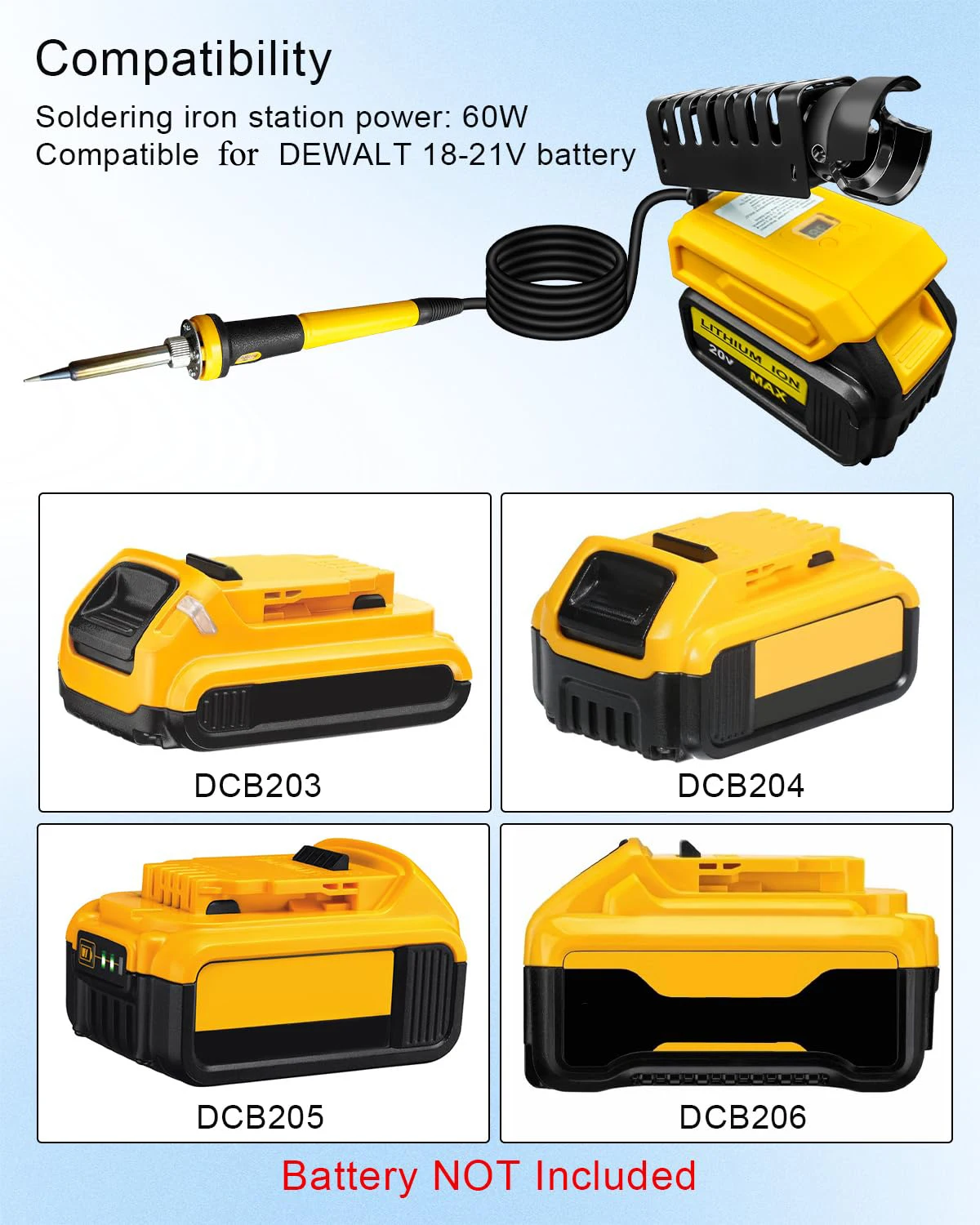 ポータブルはんだごてキット、Dewalt 20Vバッテリー対 - Diy Electronics Organizer のレビューと価格
