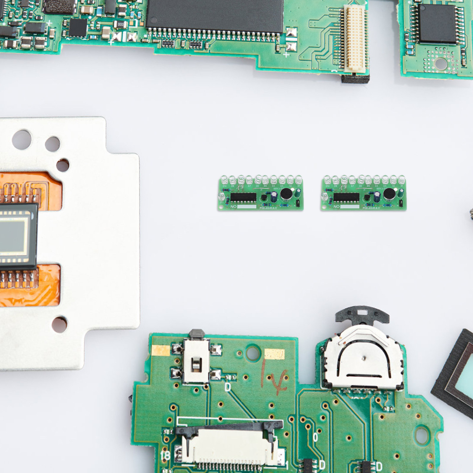 2セット音声制御LEDフローライトはんだ付け練習ボードキット - Diy Electronics Board のレビューと価格