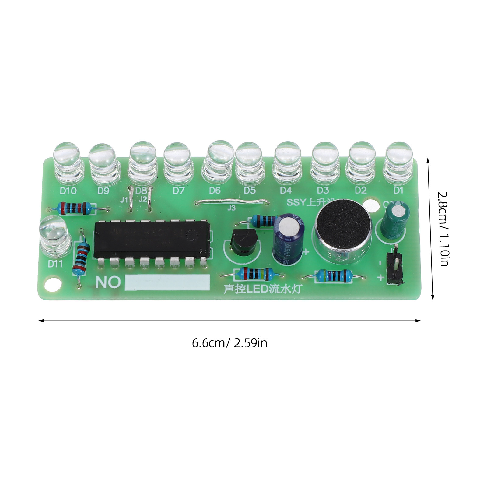 2セット音声制御LEDフローライトはんだ付け練習ボードキット - Diy Electronics Board のレビューと価格