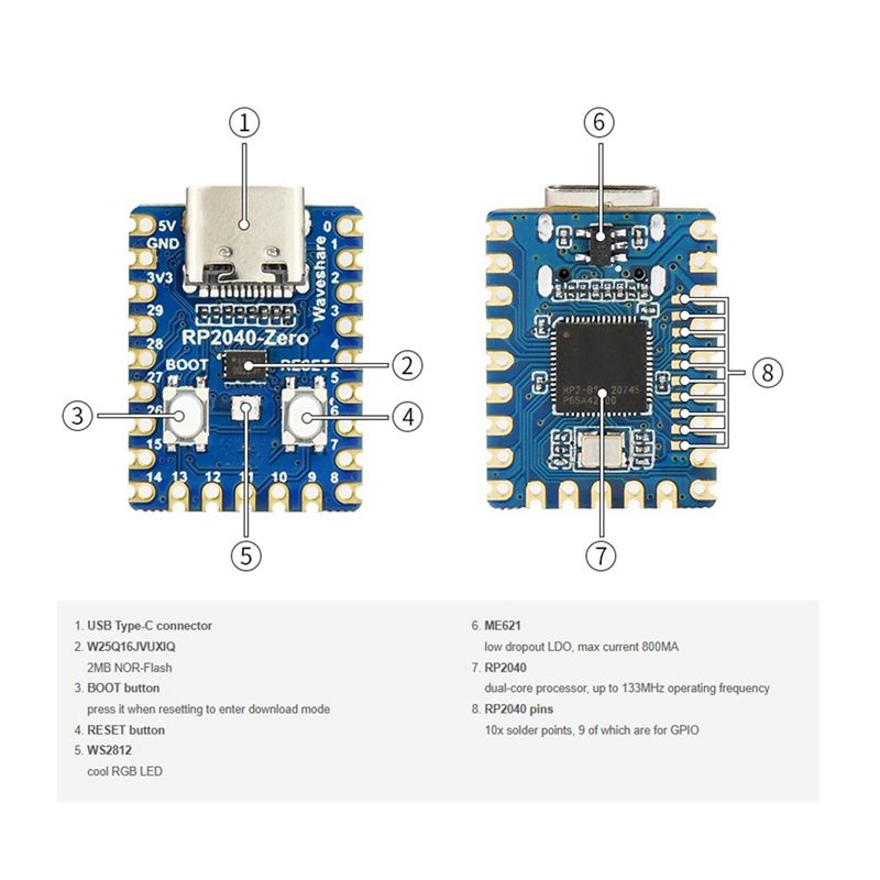 AT82-RP2040-Zero マイクロコントローラー開発 - Raspberry Pi Zero のレビューと価格