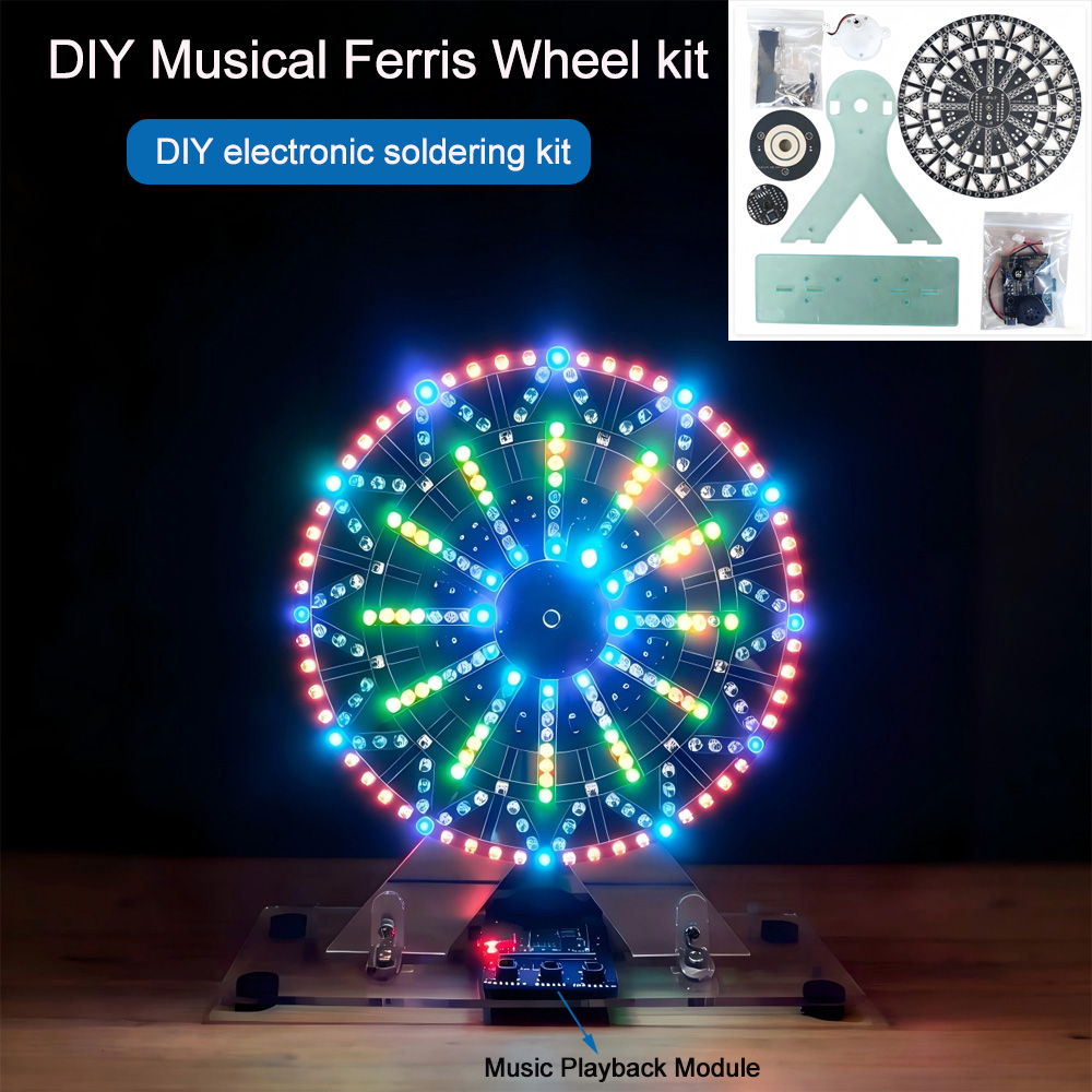 DIY電子キット LEDライト付きミュージカル観覧車 DIY - Diy Electronics Com のレビューと価格