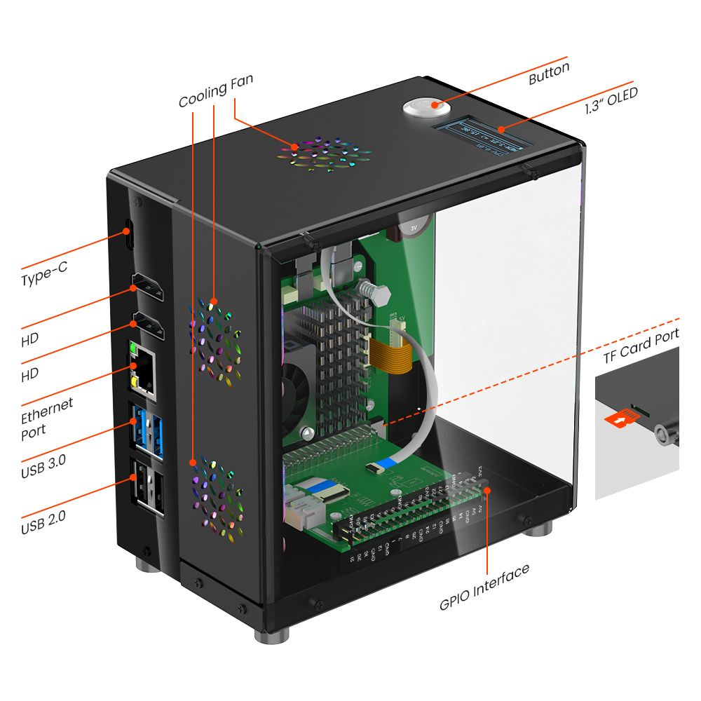 Raspberry Pi 5ケース保護キット、タワー型クーラ - Diy Electronics Raspberry Pi のレビューと価格