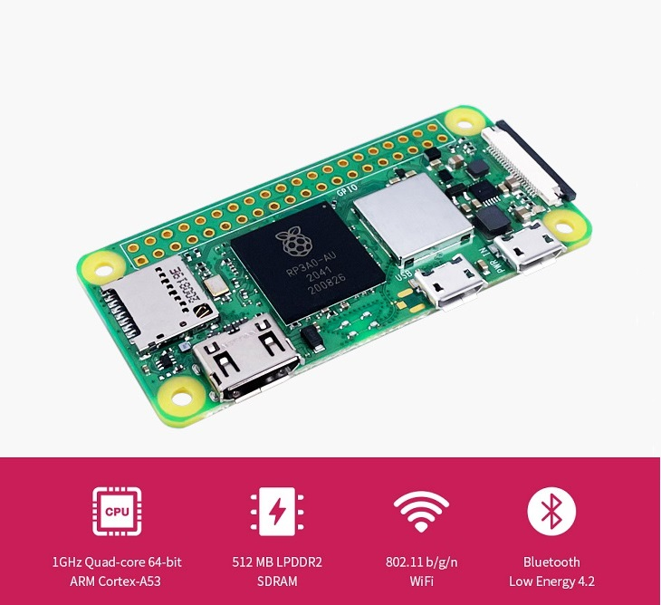 ラズベリーパイ ゼロ 2W、5倍速い。 1GHzクアッドコア - Raspberry Pi Zero のレビューと価格