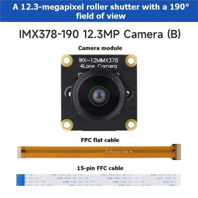 IMX378-190 12.3MP カメラ魚眼レンズ 190 - Raspberry Pi Zero のレビューと価格